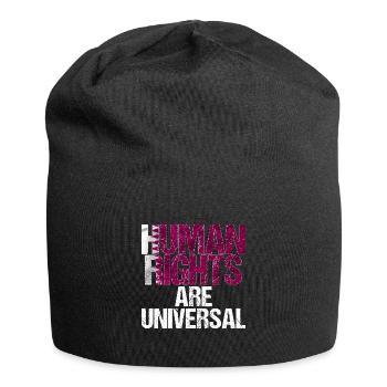 Menschenrechte Katar Flagge Spruch Geschenk - Jersey-Beanie - Schwarz - Vorne