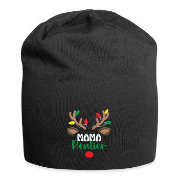 Rentier Mama Weihnachtsoutfit Familie Weihnachten - Jersey-Beanie - Schwarz - Vorne