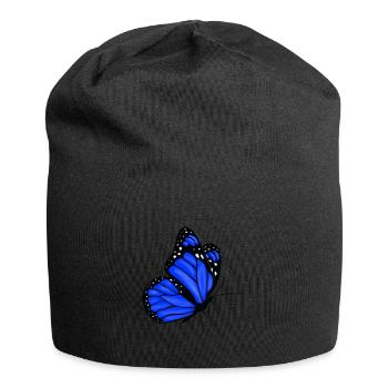 Schmetterling - Jersey-Beanie - Schwarz - Vorne