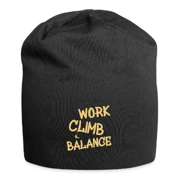 Klettern Spruch Climb Abseilen - Jersey-Beanie - Schwarz - Vorne