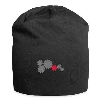 Zahnräder, Teamwork - Jersey-Beanie - Schwarz - Vorne