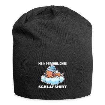 Schlafshirt Dachshund Schlafanzug Geschenk - Jersey-Beanie - Schwarz - Vorne