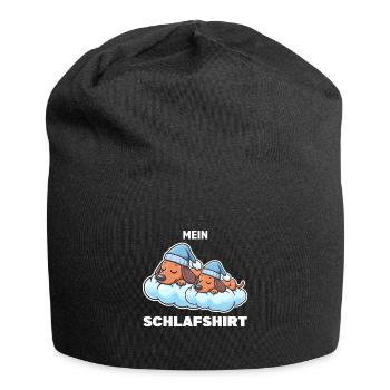 Schlafshirt Dachshund Schlafanzug Geschenk - Jersey-Beanie - Schwarz - Vorne