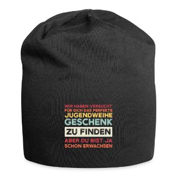 Jugendweihe Jugend Jugendfeier Geschenk - Jersey-Beanie - Schwarz - Vorne