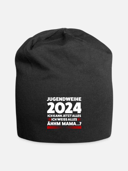 Jugendweihe 2024 Jugend Jugendfeier 2024 Geschenk - Jersey-Beanie - Schwarz