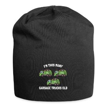 I'm This Many Garbage Trucks Old Garbage Truck 3rd - Jersey Beanie - black - Front