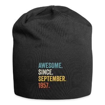 65 Years Old Awesome Since September 1957 65th - Jersey Beanie - black - Front