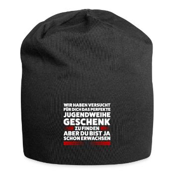 Jugendweihe Jugend Konfirmation Geschenk - Jersey-Beanie - Schwarz - Vorne