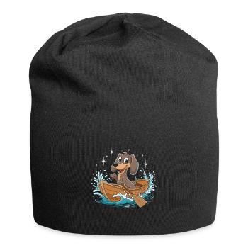 A Dachshund Boating Paddle Boat - Jersey Beanie - black - Front