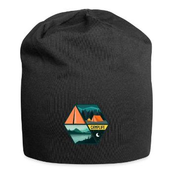 Camping Camper Outdoor Tent - Jersey-Beanie - Schwarz - Vorne