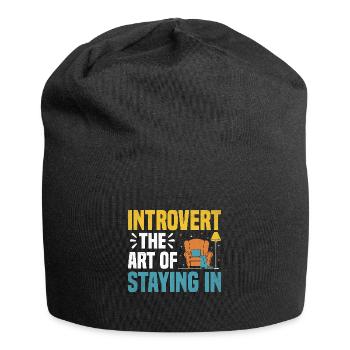 Introvert The Art Of Staying In Sayings For - Jersey Beanie - black - Front