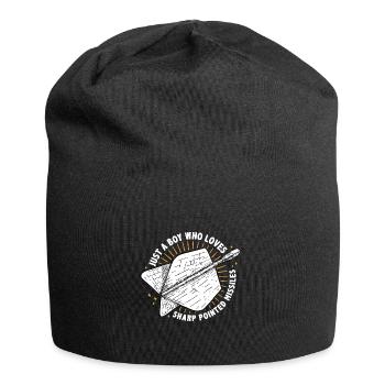 Just A Boy Who Loves Sharp Pointed Missiles Dart P - Jersey Beanie - black - Front