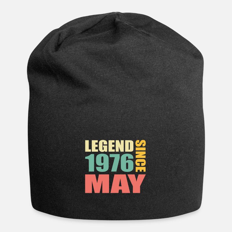 48th Birthday May Vintage 1976 Gift Idea - Jersey Beanie - black