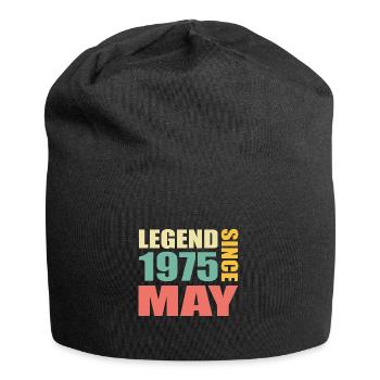 49th Birthday May Vintage 1975 Gift Idea - Jersey Beanie - black - Front