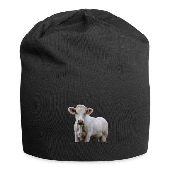 Luusige Cow Cow Head Farmer Gift - Jersey Beanie - black - Front