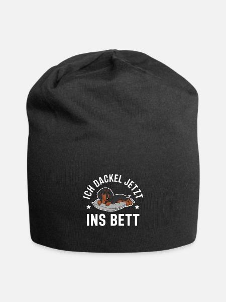 Ich Dackel Jetzt Ins Bett! Dackel Liebhaber - Jersey-Beanie - Schwarz