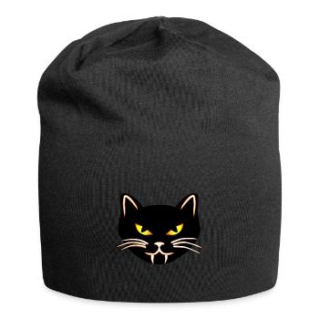 Chat diabolique - Bonnet en jersey - noir - Devant