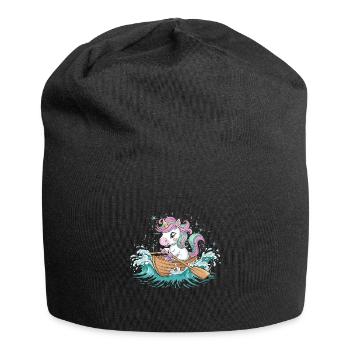 A Unicorn Boating Paddle Boat - Jersey Beanie - black - Front