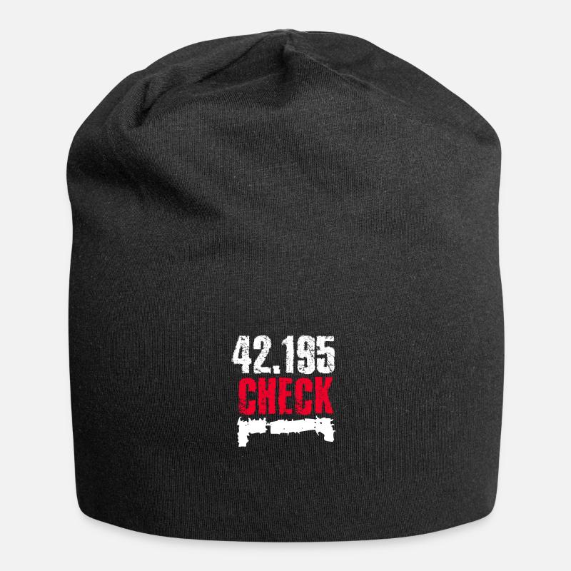 42195 Marathon - Jersey-Beanie - Schwarz