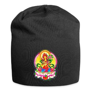Tara Tibet Bouddhisme Fleur de Lotus Déesse du Soleil Om - Bonnet en jersey - noir - Devant