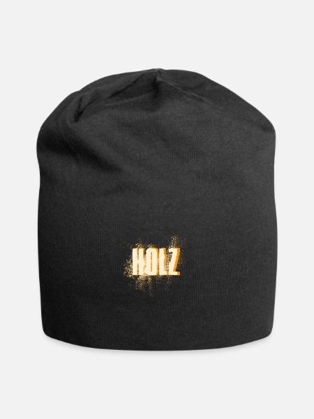 Holz - Jersey-Beanie - Schwarz