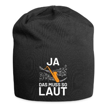 Saxophon Jazz Musiker Geschenkidee - Jersey-Beanie - Schwarz - Vorne