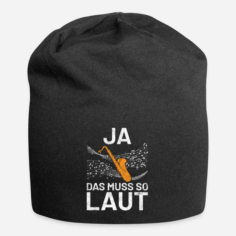 Saxophon - Ja das muss so laut - Jersey-Beanie - Schwarz