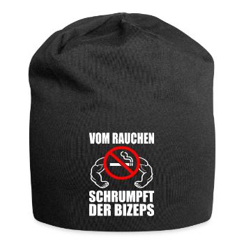 Vom rauchen schrumpft der bizeps - Jersey-Beanie - Schwarz - Vorne