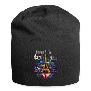 Paris, Tour Eiffel, France, Ville, Horizon, Nuit - Bonnet en jersey - noir - Devant
