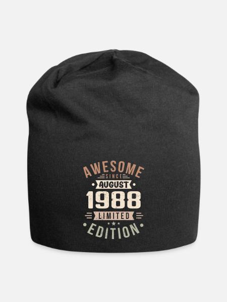 August 1988 Geburtstag im August 1988 Vintage 1988 - Jersey-Beanie - Schwarz