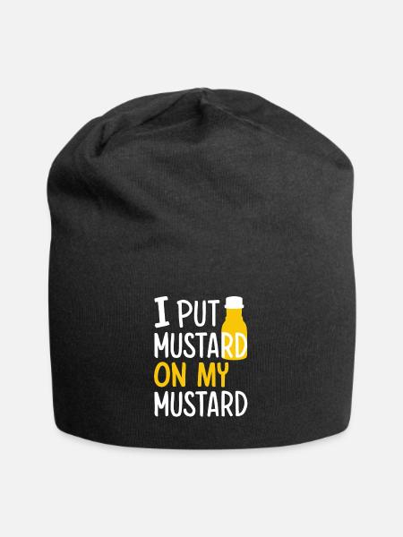 Senf Gelber Senf Lecker Essen Scharfer Senf - Jersey-Beanie - Schwarz