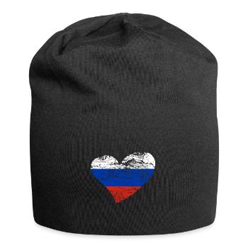 Russie coeur RUS - Bonnet en jersey - noir - Devant