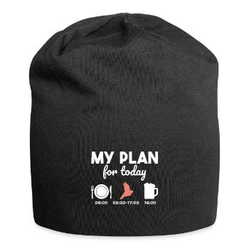 Origami Papier Japan Bier Geschenkidee - Jersey-Beanie - Schwarz - Vorne