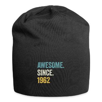 62 Years Old Awesome Since 1962 62nd Birthday - Jersey Beanie - black - Front