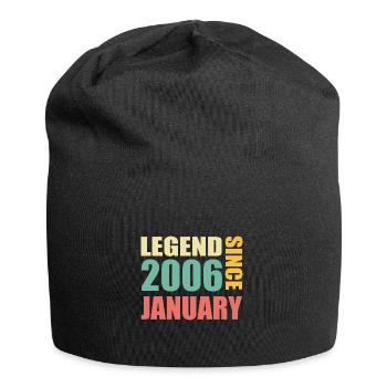 18th Birthday January Vintage 2006 Gift Idea - Jersey Beanie - black - Front