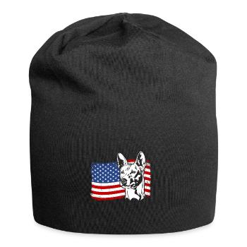 Basenji US America Flag Dogs Wilsigns - Jersey Beanie - black - Front