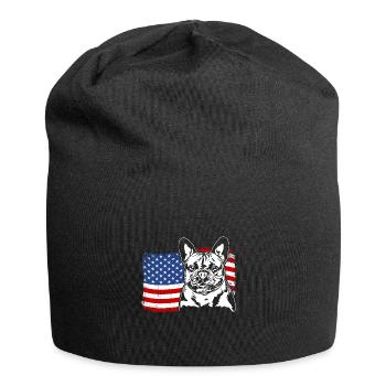 Bouledogue français Drapeau américain Wilsigns - Bonnet en jersey - noir - Devant