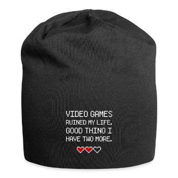 Gamer gaming games heart life health - Bonnet en jersey - noir - Devant