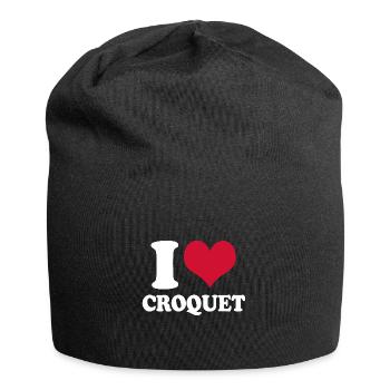 I Love Croquet - Jersey Beanie - black - Front