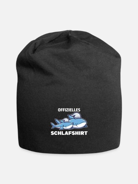 Schlafanzug Hai Haie Geschenk - Jersey-Beanie - Schwarz
