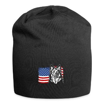 Chodský Pes US America Flag Dogs Dog Wilsigns - Jersey Beanie - black - Front