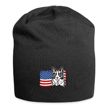Border Collie US Amérique Drapeau Chiens Chien Wilsigns - Bonnet en jersey - noir - Devant