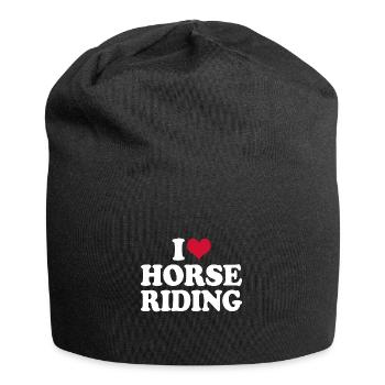 Reiten Reiterin Pferdemädchen I Love Horse Riding - Jersey-Beanie - Schwarz - Vorne