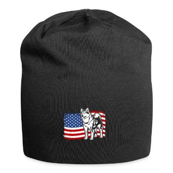 Alaskan Malamute US America Flag Dogs Wilsigns - Jersey Beanie - black - Front