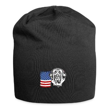 English Mastiff US America Flag Dogs Wilsigns - Jersey Beanie - black - Front