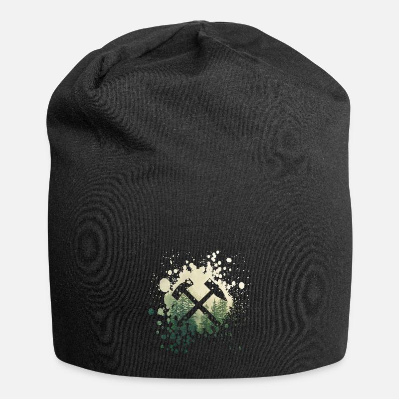 Erzgebirge - Schlägel und Eisen - Jersey-Beanie - Schwarz