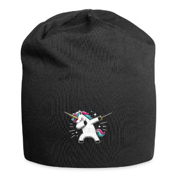 Synchronisieren Einhorn Fechter Schwert Degen Fechter Athlet - Jersey-Beanie - Schwarz - Vorne