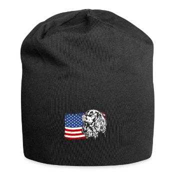 German Longhair US America Flag Dogs Wilsigns - Jersey Beanie - black - Front
