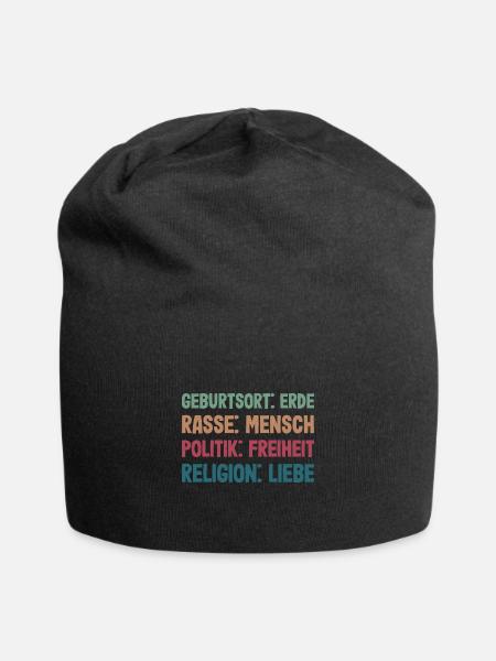Jesus Geburtsort Erde Rasse Mensch Religion Liebe - Jersey-Beanie - Schwarz