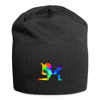 Pilates Yoga Regenbogen Farben Polygon Sport - Jersey-Beanie - Schwarz - Vorne